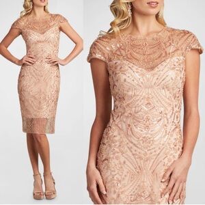 Tadashi Shoji Rose Gold Midi Dress